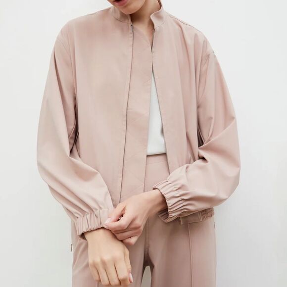 NWOT Zara Basic Blush Pink/Mauve Lightweight Bomber Jacket Size S - Picture 1 of 16